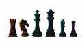 Chess colorful figures pieces tournament game vector illustration sport